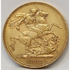 AUSTRALIA 1882 . ONE 1 SOVEREIGN . SYDNEY . GOLD